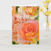 Schöne orange Rose Geburtstagkarte Karte (Gelbe Blume)