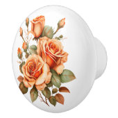 Schöne Orange Rose Stems Keramikknauf (Rechts)