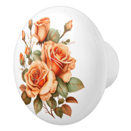 Schöne Orange Rose Stems Keramikknauf