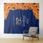 Schöne Orange Rose und Navy Blue II Wandteppich (Beispiel (Horizontal))