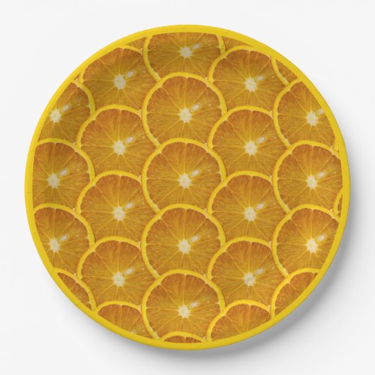 SCHÖNE ORANGE SLICE PAPPTELLER (Vorderseite)