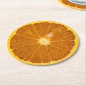 SCHÖNE ORANGE SLICE RUNDER PAPPUNTERSETZER (Angewinkelt)