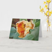 Schöne Orange Tulip Art Note Card Karte (Gelbe Blume)