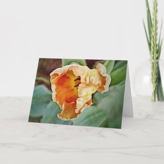 Schöne Orange Tulip Art Note Card Karte (Vorderseite)