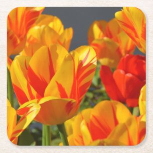 Schöne Orange und Gelbe Tulpen Rechteckiger Pappuntersetzer