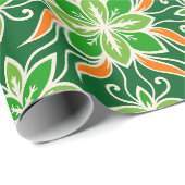Schöne Orange und Grün Geschenkpapier (Rolleneckpunkt)