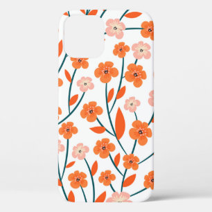 Schöne orange und pastellfarbene Blume nahtlos Case-Mate iPhone Hülle