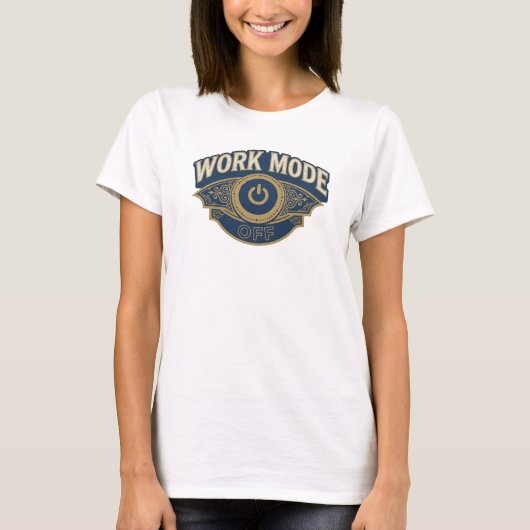 Schöne Orange WORK MODE OFF Statement Design T-Shirt (Vorderseite)