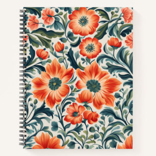 Schöne orangefarbene Blumen Notizblock
