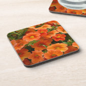 Schöne Orangenblättrige Blume Untersetzer (Linke Seite)