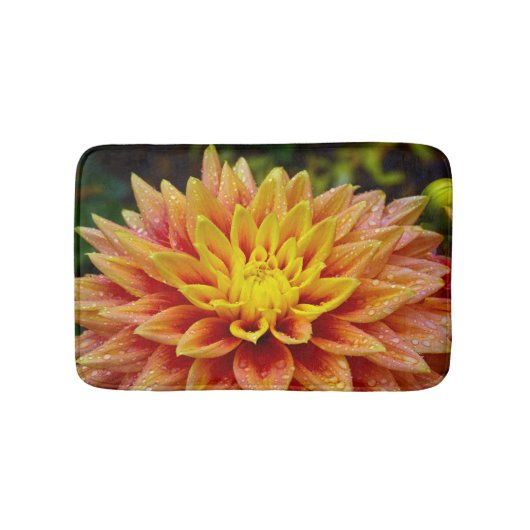 Schöne Orangendahlie Badematte (Vorderseite)