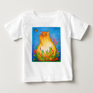 Schöne Orangenkatze in der Natur Baby T-shirt