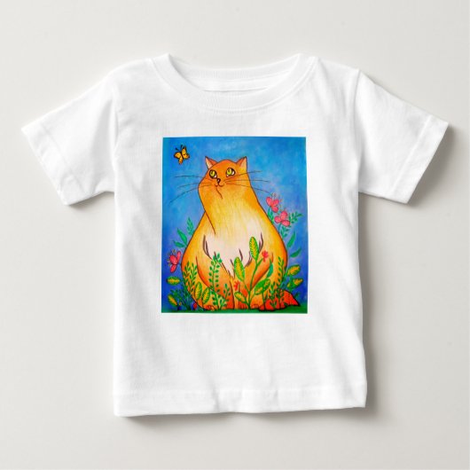 Schöne Orangenkatze in der Natur Baby T-shirt (Vorderseite)