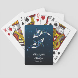 Schöne Orca Whales Wedding Playing Cards Spielkarten