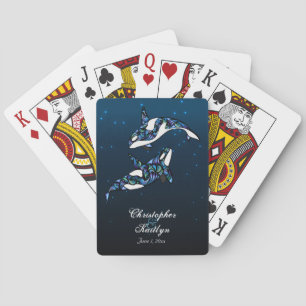 Schöne Orca Whales Wedding Playing Cards Spielkarten