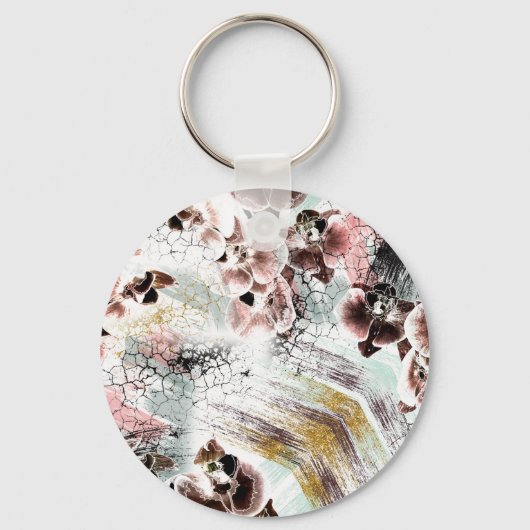 Schöne Orchidee Schlüsselanhänger (Vorderseite)