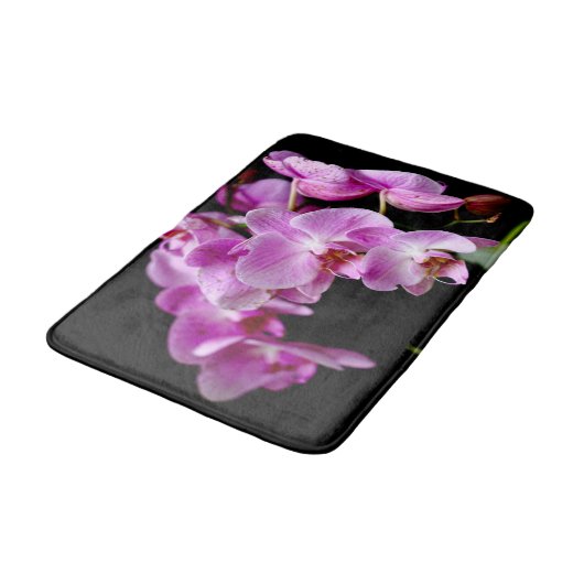 Schöne Orchideen-Bad-Matte Badematte (Schrägansicht)