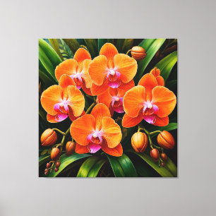 Schöne Orchideen in einer künstlerischen Kompositi Leinwanddruck