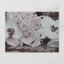 Schöne Orchideen und Rose Save the Date