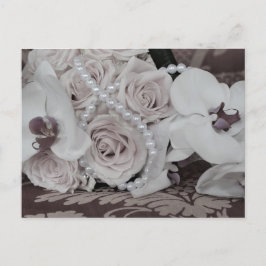 Schöne Orchideen und Rose Save the Date Postkarte