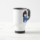 Schöne orientalische chinesische japanische Puppe Reisebecher (VorderseiteRechts)