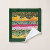 Schöne originale 3 Forellenhaut Badhandtuch Set (Waschlappen)