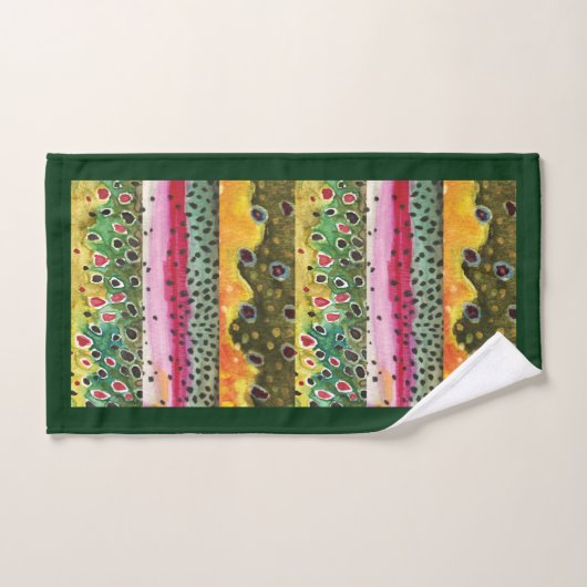 Schöne originale 3 Forellenhaut Badhandtuch Set (Handtuch)