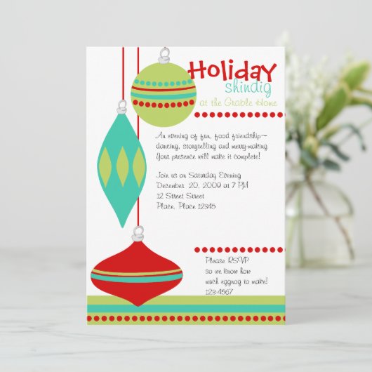 Schöne Ornamente Einladung (Stehend Vorderseite)