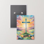 Schöne Osterfarben Kunst, Dichtung und Musik Button (Vorderseite/Rückseite)