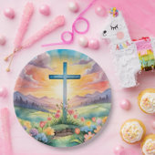 Schöne Osterfarben Kunst, Dichtung und Musik Pappteller (Party)