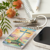 Schöne Osterfarben Kunst, Dichtung und Musik Schlüsselanhänger (Vorderseite rechts)