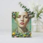 Schöne Ostergöttin Postkarte (Stehend Vorderseite)