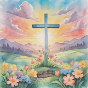 Schöne Ostern-Aquarell-Kunst Aufkleber