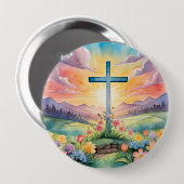 Schöne Ostern-Aquarell-Kunst Button (Vorne & Hinten)