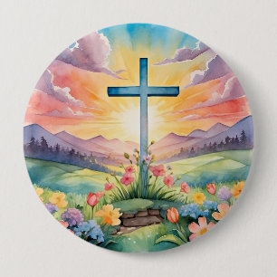 Schöne Ostern-Aquarell-Kunst Button