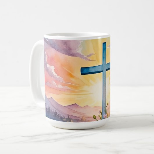 Schöne Ostern-Aquarell-Kunst Kaffeetasse (Vorderseite Links)