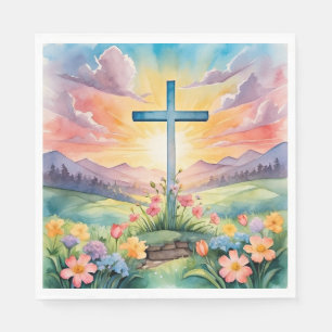 Schöne Ostern-Aquarell-Kunst Serviette