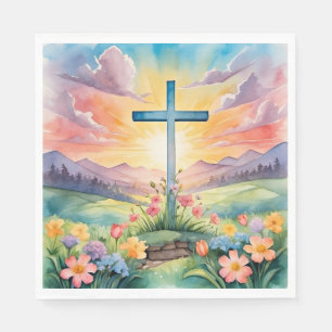 Schöne Ostern-Aquarell-Kunst Serviette