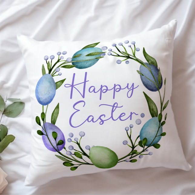 Schöne Ostern Blaue Lila Eier Kissen (Von Creator hochgeladen)