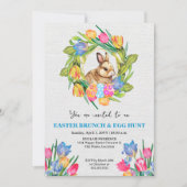 Schöne Ostern Bunny Eggs Tulpen Einladung (Vorderseite)