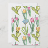 Schöne Ostern Bunny Eggs Tulpen Einladung (Rückseite)