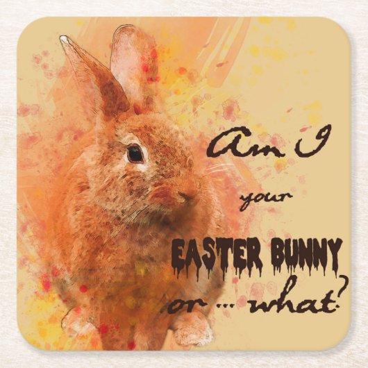 Schöne Ostern Bunny Wine Rechteckiger Pappuntersetzer (Vorderseite)