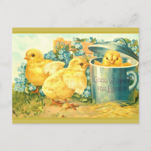 Schöne Ostern Wünsche ... Vintage Osterkarte Postkarte