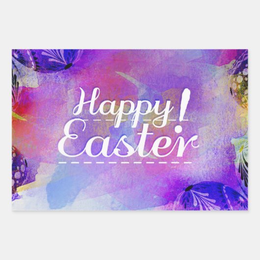 Schöne Osterpapiere mit farbigen Eiern Geschenkpapier Set (Vorderseite 2)