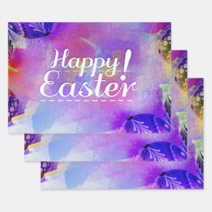 Schöne Osterpapiere mit farbigen Eiern Geschenkpapier Set