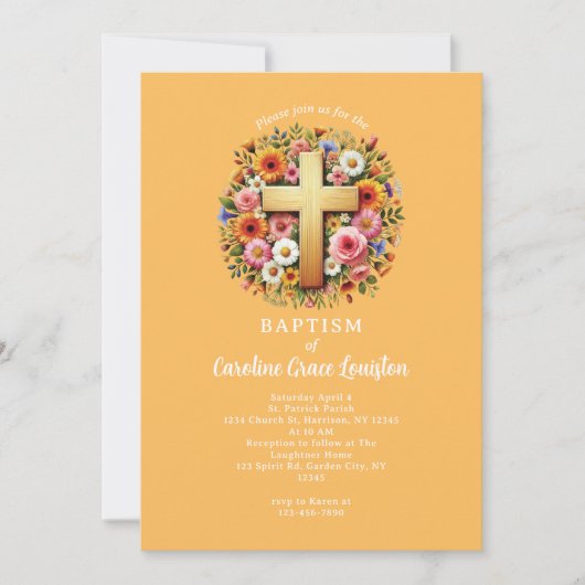 Schöne Ostertaufe Einladung (Vorderseite)