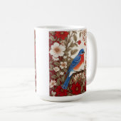 Schöne Östliche Blaumeise Rote Flora  Kaffeetasse (VorderseiteRechts)