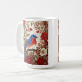 Schöne Östliche Blaumeise Rote Flora  Kaffeetasse (Vorderseite Links)