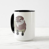 schöne Otter-Design Combo-Tasse, 15 oz Tasse (Vorderseite Links)