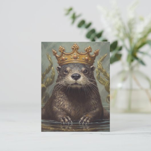 Schöne Otter in einer Krone Postkarte (Stehend Vorderseite)